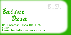 balint dusa business card